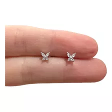 Piercing Acero Quirúrgico Mariposa Plata Para Oreja, Lóbulo