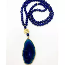 Colar Japamala Lápis Lazuli Pedra Natural