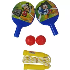 Raquete Com 2 Unidades 2 Bolinhas Brinquedo Infantil Mickey