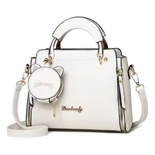 Bolso De Mujer Pu De Cuero Retro Casual, Blanco