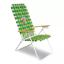 Reposera Alta Solcito Silla Playera Acero 7/8 5 Posiciones Color Verde