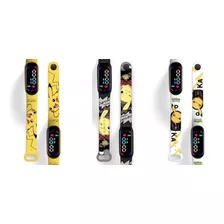 Relógio Digital Infantil Tipo Smart Mi Band Pikachu Pokémon