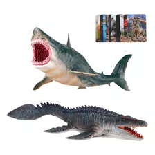 Eoivsh Megalodon & Mosasaurus - Juego De Juguetes Realistas 