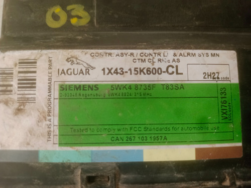 Modulo Control Bcm Jaguar X-type 03 #301-23 Foto 5