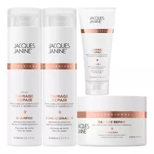 Kit Damage Repair Jacques Janine Shampoo Cond Máscar Leavein