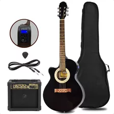 Guitarra Electroacustica Corte Zurdo + Ampli 10w + Cable Pua