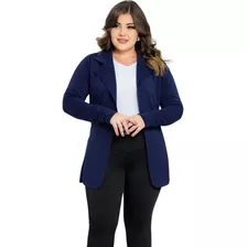 Sobretudo Blazer Longo Casaco Alfaiataria Social Plus Size