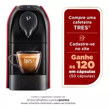 Tres Corações Passione Vermelho Brilhante Cafeteira Automática Multipressão 220v