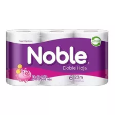 Papel Higiénico Noble - Doble Hoja - 6 Rollos - 23 Mts