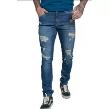 Calça Jeans Skinny Masculina Stone Rasgada Dialogo 
