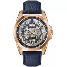 Reloj Bulova Hombre Sutton Automatic Blue 97a161 Ag. Ofic M