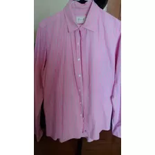 Camisa El Burgues Talle M Poco Uso Cl Raya Rosa Azul