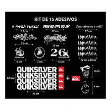 Kit Adesivos Osascorte Moto Quiksilver Kit 15 Adesivos