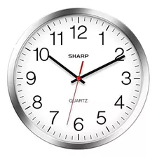 Reloj De Pared Sharp: Plateado/cromado, Silencioso, Sin Tict