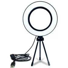 Ring Light Led Mesa Iluminador Pequena Tripé 6 Polegada 16cm