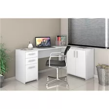 Mesa Home Office De Canto Com 3 Portas E 2 Gavetas Nt2005