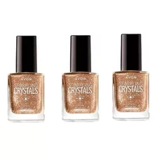 Avon Esmalte Rose Fino Sparkling Kit Com 3 Unidades 