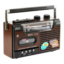 Radio Cassette Retro Yuegan Am/fm Mp3 Sd Usb 220v / Pilas