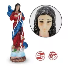 Virgen Desatanudos 30cm Resina Ojo De Vidrio Escultura