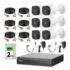 Dahua Kit De Video Vigilancia 6 Cámaras 2 Mp + Disco Duro 2tb Cámaras De Seguridad Alta Resolución Circuito Cerrado Con Detección De Movimiento Dh-kit8ch-2mp-plus-2tb6cc