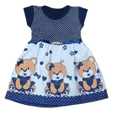 Vestido Infantil Temático Ursinho Menina Bebe Original Top 