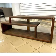 Mueble Rack Tv Madera Maciza Rustico (no Envio Al Interior)