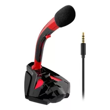 Microfono Gamer Streaming 3.5mm Promate Tweeter Diginet Color Rojo