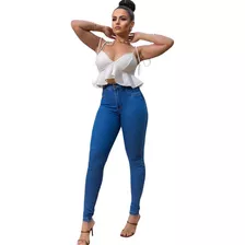 Calça Jeans Feminina Skinny Cintura Alta Lycra Dia A Dia