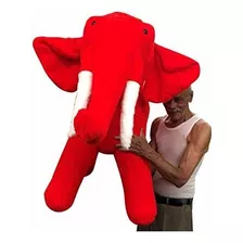 Oso De Peluche - Elefante Rojo De Peluche Gigante Hecho 