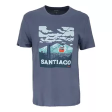 Polera Manga Corta Santiago Men Blue Doite