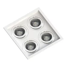 Spot Quadruplo Embutir Quadrado Recuado Par20 Branco 110v/220v