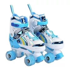 Patins Quad Lindo Tam./ Ajustável, Rainbow Rodinhas Em Led