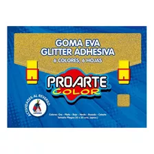 Estuche Goma Eva Glitter Adhesiva 6 Colores - Ofieduc