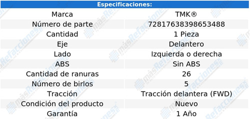 Maza Del Izquierda O Derecha Accord 3.0l V6 06 Al 07 Tmk Foto 2