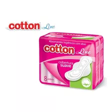 Absorvente Higienico Cobertura Suave Com Abas Cotton Line 8u