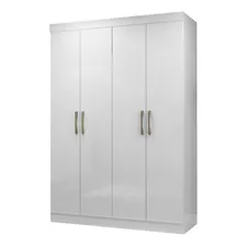 Guarda-roupa Paris 4 Portas 2 Gavetas 100% Mdf Maxel Cor Branco