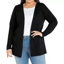 Blusa Cardigan Feminino Casaco Casaquinho Plus Size Liso J4