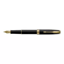 Pluma Fuente Sonnet Negro Mate Detalles Enchapados En Oro