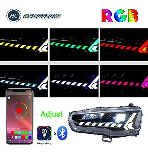 Hcmotion Rgb Led Faros Delanteros Para Mitsubishi Lancer \u0026 E Foto 4