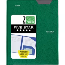 Folder Plástico Five Star Con Broche Para 80 Hojas-verde