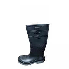 Bota Pvc Escorpio Negra Puntera De Acero