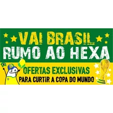 Adesivo Decorativo Vitrine Promoção Vai Brasil Rumo Ao Hexa