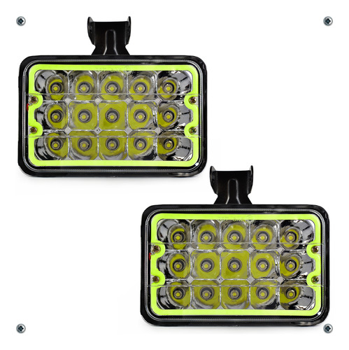 Par Faros Unidad 15 Led 4x6 Arillo De Color Alta Y Baja Foto 10