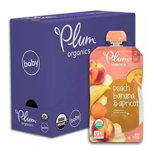 Ciruela Organics Etapa 2, Organic Baby Food, Melocotón, Plát