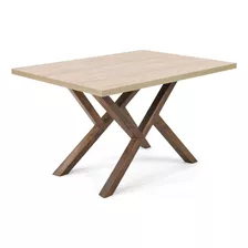 Mesa De Comedor 4 Puestos Astoria Tapa Duna Patas Matiz Caoba