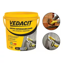 Vedacit 3,6l Impermeabilizante De Argamassa Concreto Aditivo