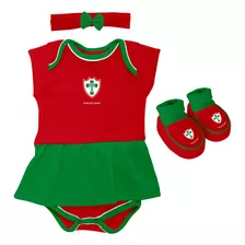 Kit 3 Peças Torcida Baby Body Menina Portuguesa - 033b