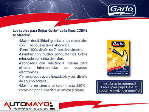 Cables Bujias Caravelle 2.2l 8,v Sohc, 85 - 88 Garlo Cobre Foto 4