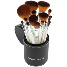 Brochas Maquillaje Coastal Scents Pearl Brush Set 16 Color Negro