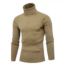 Cacharrel Blusa Tricot Lã Masculina Canelada Gola Alta R:765